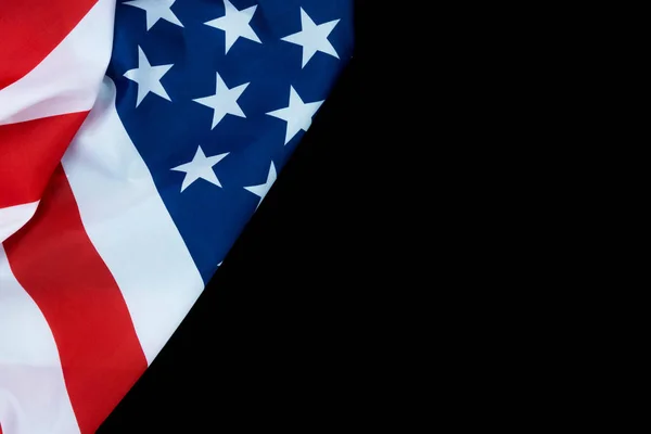 Bandeira americana sobre fundo preto. Para o dia do Memorial dos EUA, Vete — Fotografia de Stock