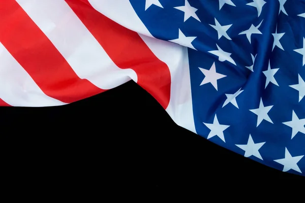 Amerikai zászló, fekete háttérrel. Az Usa Memorial napjára, Vete — Stock Fotó