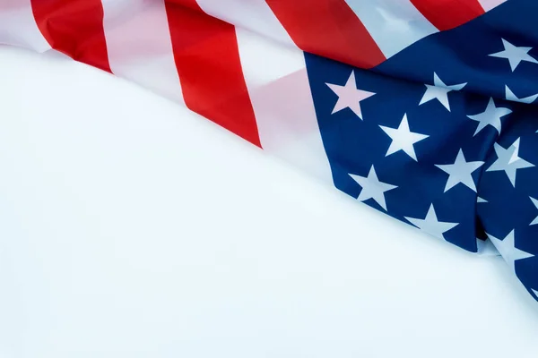 Amerikansk flag på hvid baggrund. For USA Memorial dag, Vete - Stock-foto
