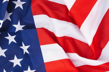 Beyaz arka planda Amerikan bayrağı. Usa Anma Günü için, hanımefendi.