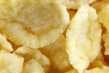 Lezzetli, tatlı, mısır gevreği. Makro çekim fotoğrafı.