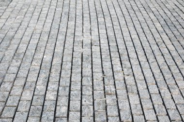 Gri asfalt dokusu, gri, granit kaldırım taşlarının soyut arkaplanı.