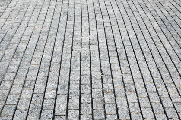 Texture Gray Paved Pavement Abstract Background Gray Granite Cobblestones — Stock Photo, Image