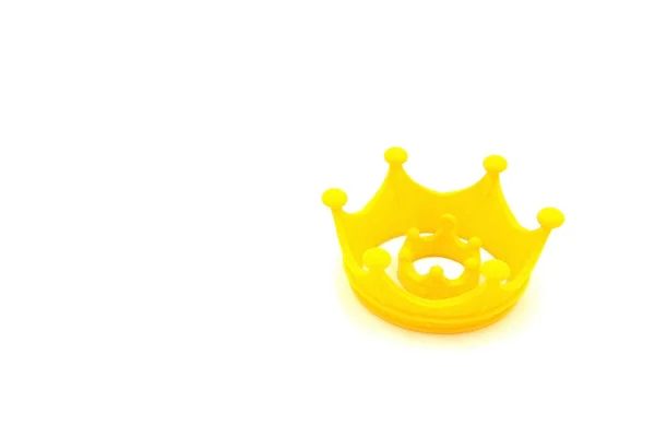 Large Small Yellow Plastic Crowns Placed Each Other Yellow Plastic — Stock Photo, Image
