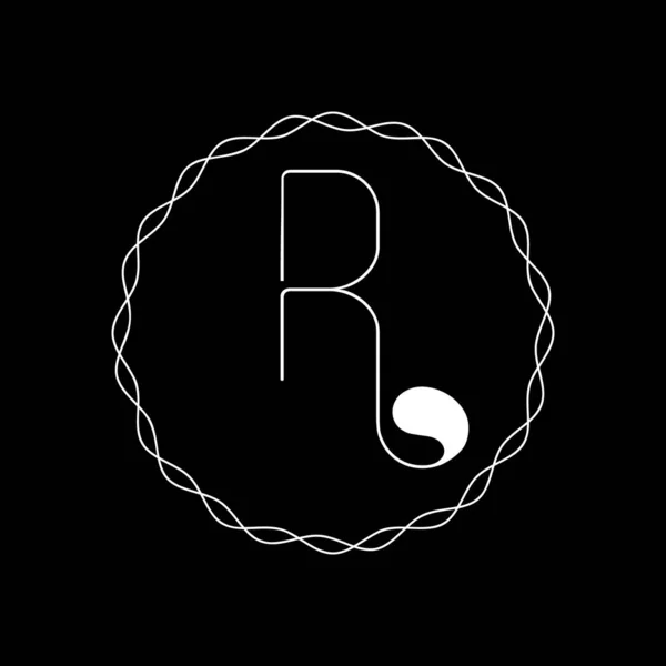 Modèle Logo Lettre Blanche Luxe Vecteur Pour Restaurant Royauté Boutique — Image vectorielle