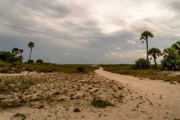 The walkways and sand dunes at Treasure Island Beach in West Central Florida.