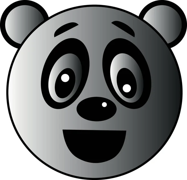 Retrato Vectorial Creado Cabeza Panda Sonriente Objeto Aislado Sobre Fondo — Vector de stock