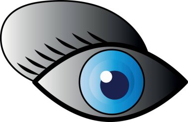 İnsan gözü vektörü oluşturuldu. Mavi göz. Beyaz arka planda tek bir nesne var. logo, simge.