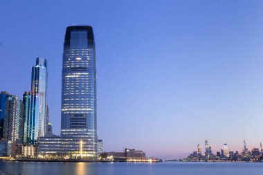 Jersey City, NJ / United States - Feb 8, 2010: Landscape image of the Goldman Sachs & Co Building at sunrise