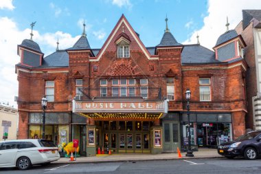 Tarrytown, NY / United States - Feb. 9, 2020: A view of the marque of th Tarrytown Music Hall