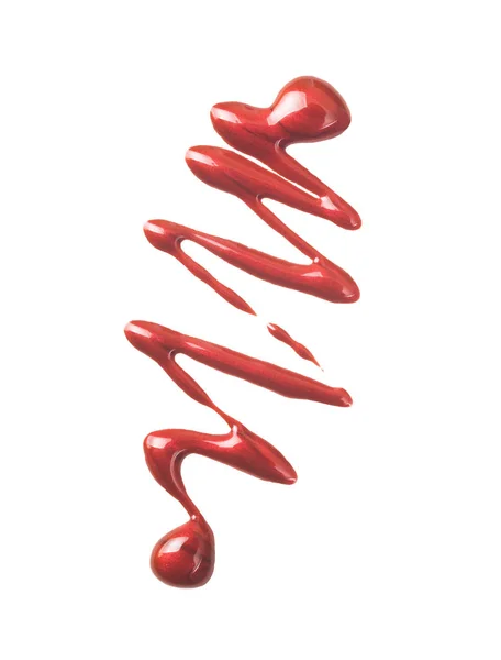 ยาทาเล็บสีแดง (enamel) ลดตัวอย่างที่แยกจากสีขาว — ภาพถ่ายสต็อก