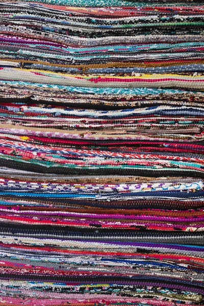 Colorful Background Carpets Textile Colours Rainbow Showing Texture Stitching — Stock Photo, Image