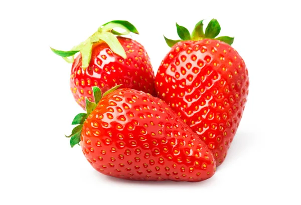 Ripe Strawberries White Background — Stock Photo, Image