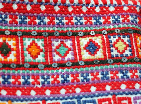 Multicolor hand embroidery pattern — Stock Photo, Image