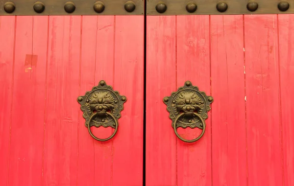 Chinês vermelho portão fundo — Fotografia de Stock