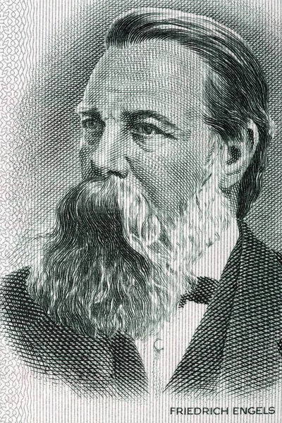 Friedrich Engels portrait from old German money — Stock Photo, Image