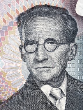 Erwin Schrödinger portre Avusturyalı para üzerinden 