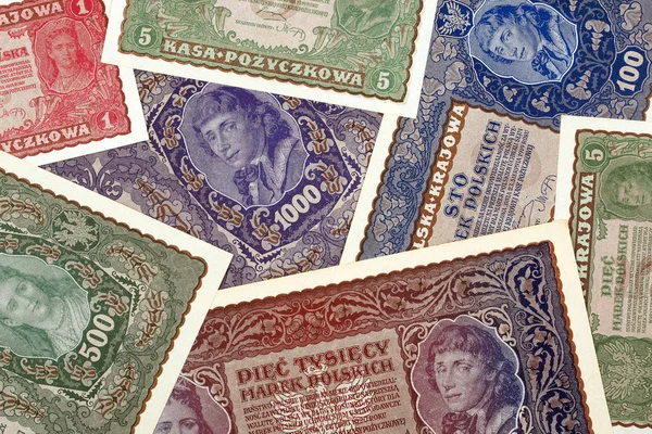 Oude Poolse geld, een achtergrond Rechtenvrije Stockafbeeldingen