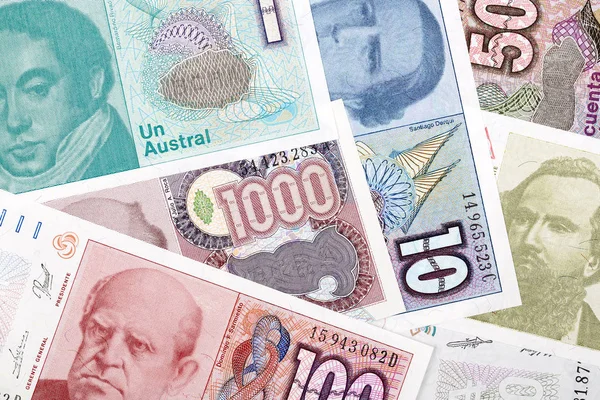 Alte argentinische Pesos, ein Hintergrund — Stockfoto