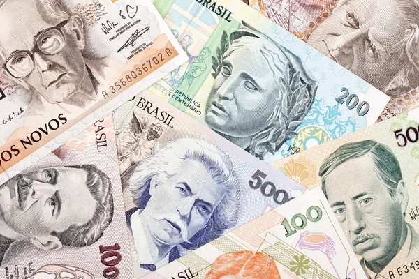 Dinheiro brasileiro, um fundo — Fotografia de Stock