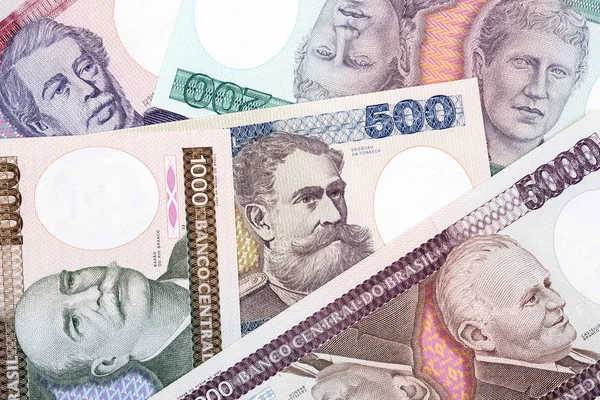 Dinheiro brasileiro velho, um fundo — Fotografia de Stock