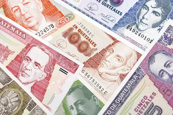 Guatemalské Peníze Pozadí — Stock fotografie