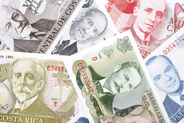 Kostarické Peníze Pozadí — Stock fotografie