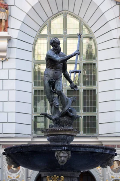 Estátua Fonte Neptuno Gdansk — Fotografia de Stock