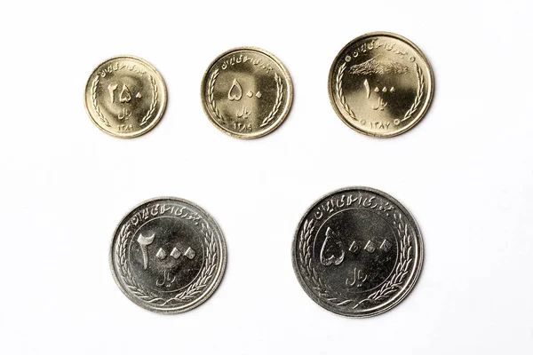 Iranian Coins White Background — Stock Photo, Image