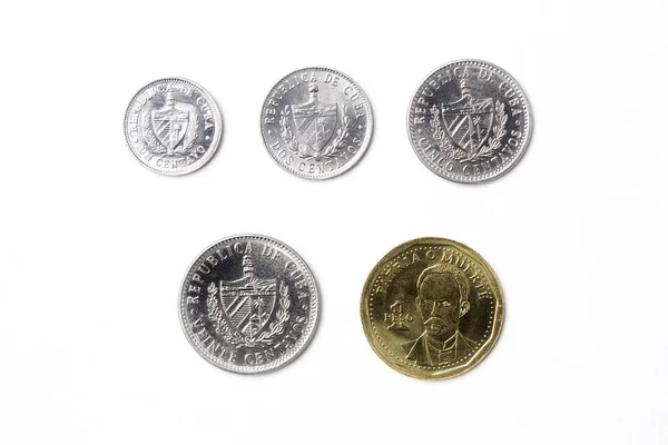 Монети Куби Білому Фоні — стокове фото
