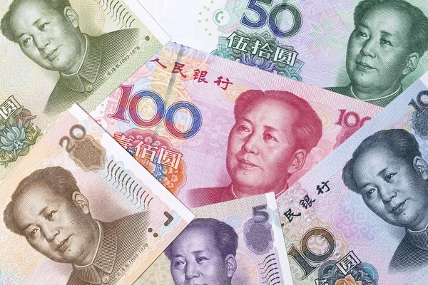 Chinesischer Yuan Ein Hintergrund — Stockfoto