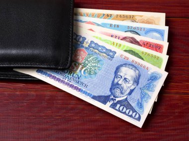 Siyah cüzdanında Çekoslovak koruna 