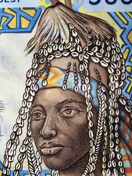 Vrouw Een Portret Uit West Afrikaanse Staten Valuta — Stockfoto