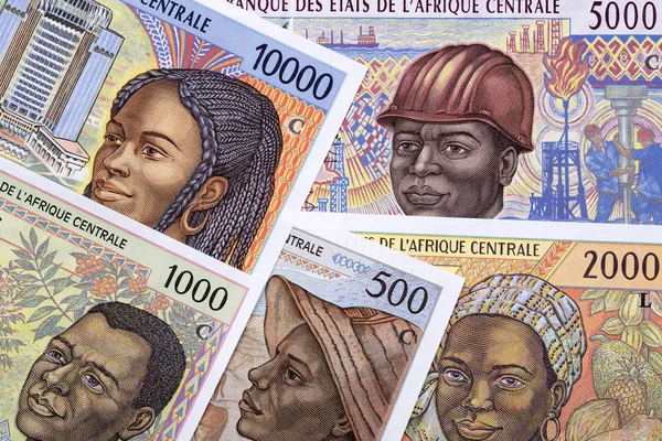 Antiguo Dinero Centroafricano Fondo Negocios Con Francos — Foto de Stock