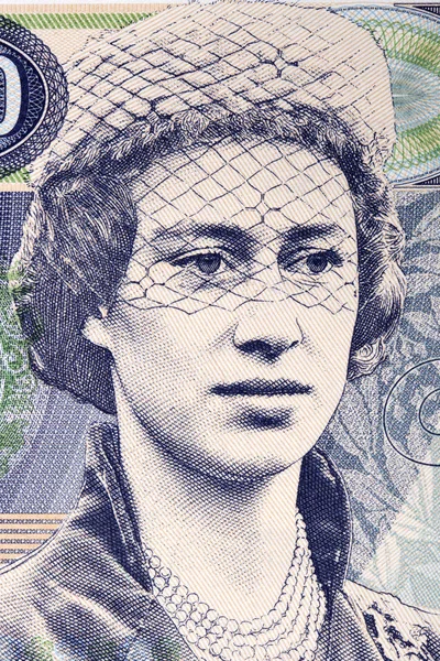 Принцесса Маргарет Портрет Британской Коллекционной Банкноты — стоковое фото