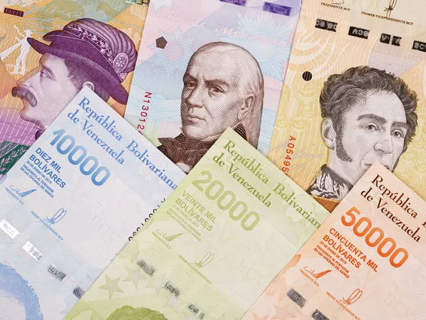 Bolívar Venezolano Antecedentes Empresariales Con Nueva Serie Billetes —  Fotos de Stock