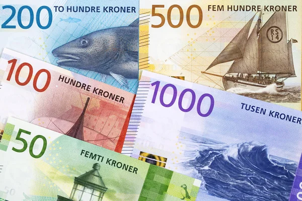 Norwegian Money Krone Business Background — Stock Photo, Image