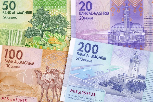 Marockanska Pengar Dirham Affärsbakgrund — Stockfoto