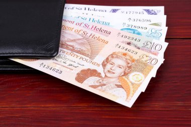 Aziz Helena siyah cüzdanda pound