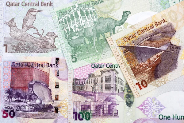 Denaro Dal Qatar Riyal Background Aziendale — Foto Stock