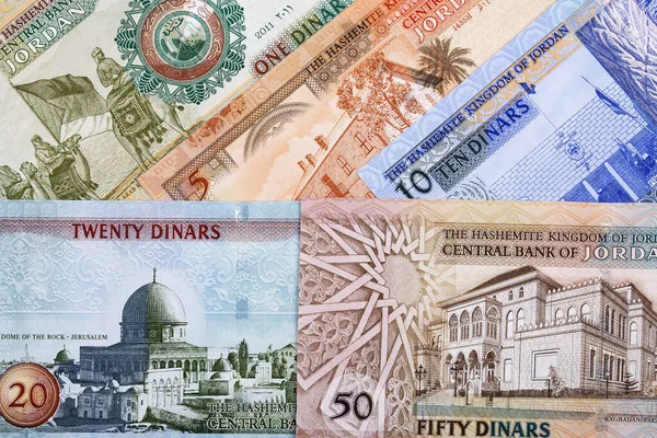 Иорданские Деньги Динар Бизнес Фон — стоковое фото