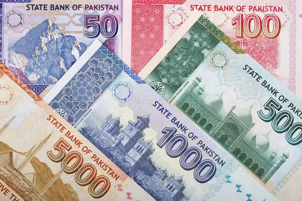 Pákistánské Peníze Rupie Obchodní Zázemí — Stock fotografie