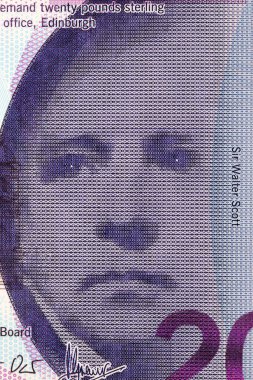 Sör Walter Scott İskoç parasından bir portre