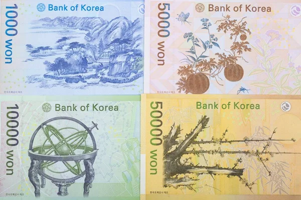 South Korean Money Won Business Background — Stock Photo, Image