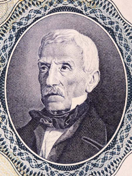 Хосе Франсіско Сан Мартін Маторрас Портрет Старих Аргентинських Грошей — стокове фото