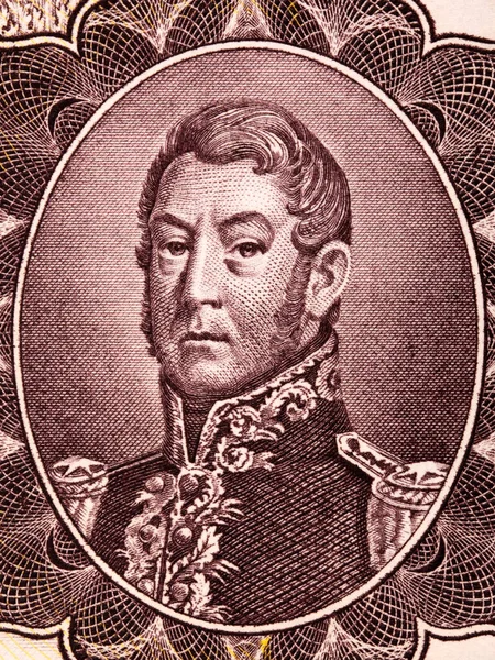 José San Martín Retrato Del Viejo Dinero Argentino —  Fotos de Stock