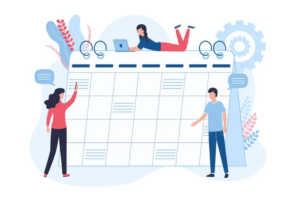 Werkschema Lijstconcept Managers Plannen Een Werkweek Evenementen Vergaderingen Deadlines Voor — Stockvector