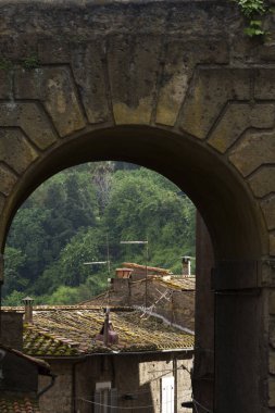 Caprarola (Viterbo) - 26 Temmuz 2019: Villa Farnese (Villa Caprarola), İtalya 'nın Viterbo eyaletinde yer alan Caprarola konağı.