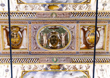 Caprarola (Viterbo) - 26 Temmuz 2019: Villa Farnese (Villa Caprarola), İtalya 'nın Viterbo eyaletinde yer alan Caprarola konağı.
