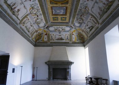 Caprarola (Viterbo) - 26 Temmuz 2019: Villa Farnese (Villa Caprarola), İtalya 'nın Viterbo eyaletinde yer alan Caprarola konağı.